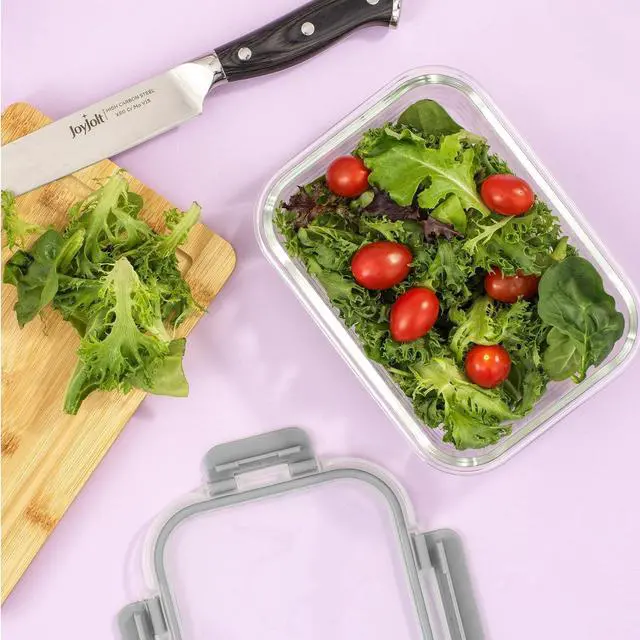 Alt view image 7 of 7 - JoyJolt 24pc Borosilicate Glass Storage Containers with Lids | 12 Airtight/Freezer Safe Food Storage Containers for Pantry and Kitchen | Meal Prep Container for Lunch | Glass Tupperware Set