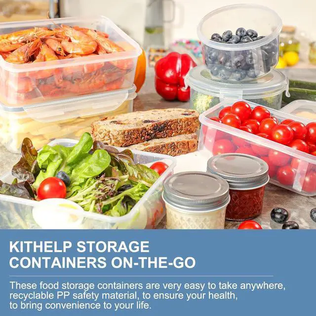 Alt view image 3 of 6 - 28 Pieces Food Storage Containers with Lids EXTRA LARGE Freezer Containers for Food BPA-Free Meat Fruit Vegetables Plastic Containers with lids Storage Airtight Leak-Proof Food Boxes for Kitchen
