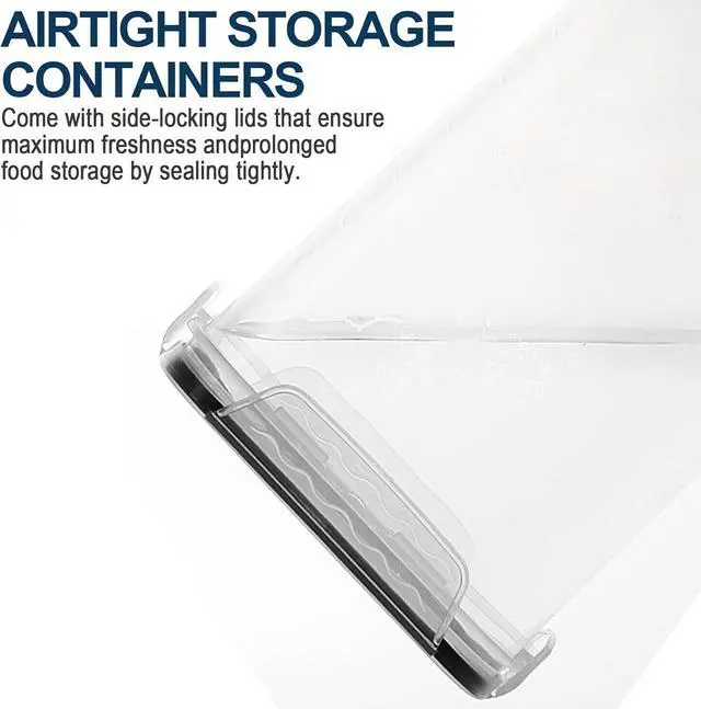Alt view image 5 of 7 - M MCIRCO Extra Large 7qt / 6.5L/220oz Tall Food Storage Containers, WIDE & DEEP, 4-Piece Plastic Airtight Kitchen Pantry Storage Containers for Flour, Sugar, with 4 Measuring Cups,20 Labels