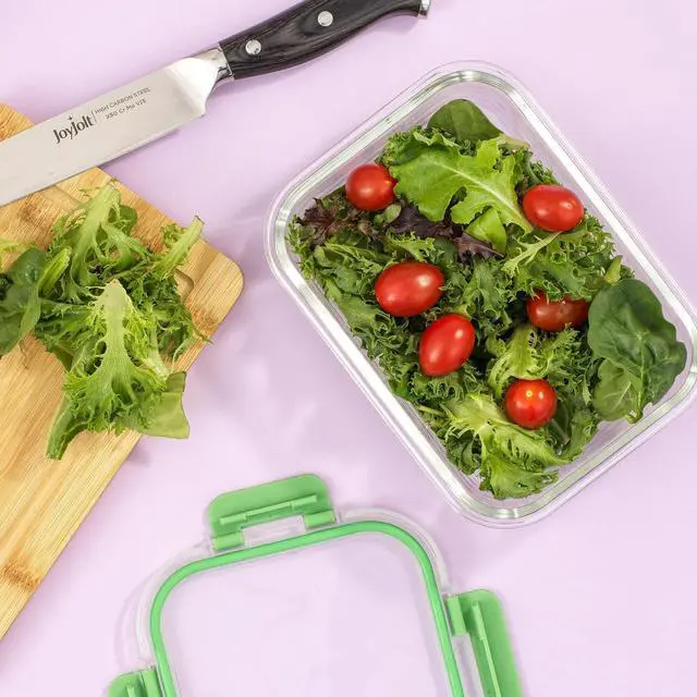 Alt view image 7 of 7 - JoyJolt 24pc Borosilicate Glass Storage Containers with Lids | 12 Airtight/Freezer Safe Food Storage Containers for Pantry and Kitchen | Meal Prep Container for Lunch | Glass Tupperware Set