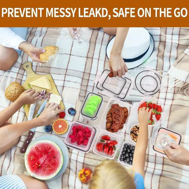 Alt view image 7 of 7 - PRAKI 48 Pack Food Storage Containers with Airtight Lids (24 Containers & 24 Lids), Kitchen storage containers for Pantry Organizers and Storage, Meal Prep Container with Labels & Marker