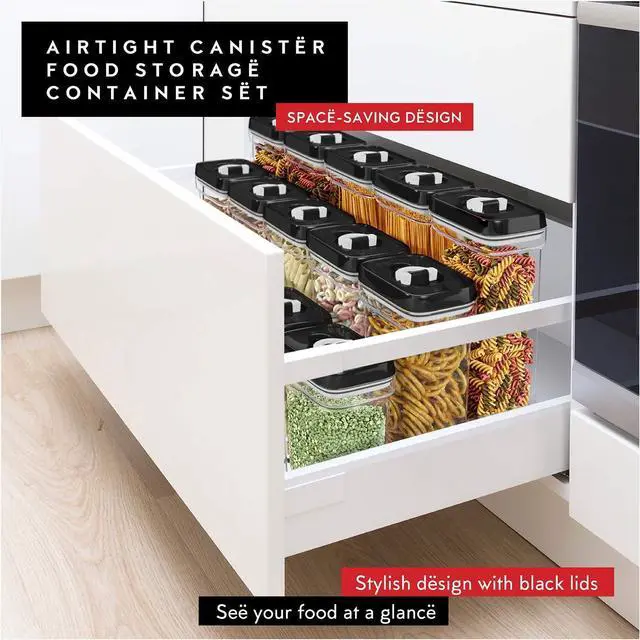 Alt view image 7 of 7 - DWËLLZA KITCHEN Airtight Food Storage Containers with Lids  6 Piece Set Air Tight Kitchen Storage Containers for Pantry Organization and Storage - Clear Plastic BPA-Free - Keeps Food Fresh & Dry