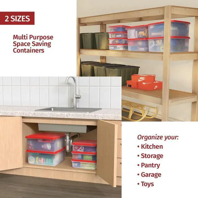 Alt view image 2 of 6 - Plastic Storage Containers with Lids  2-Pack 3L Cupcake Carrier  Leakproof Cookie Storage Containers Airtight  BPA-Free Plastic Containers with Lids for Food Storage, Meal Prep, Leftovers, Cupcakes