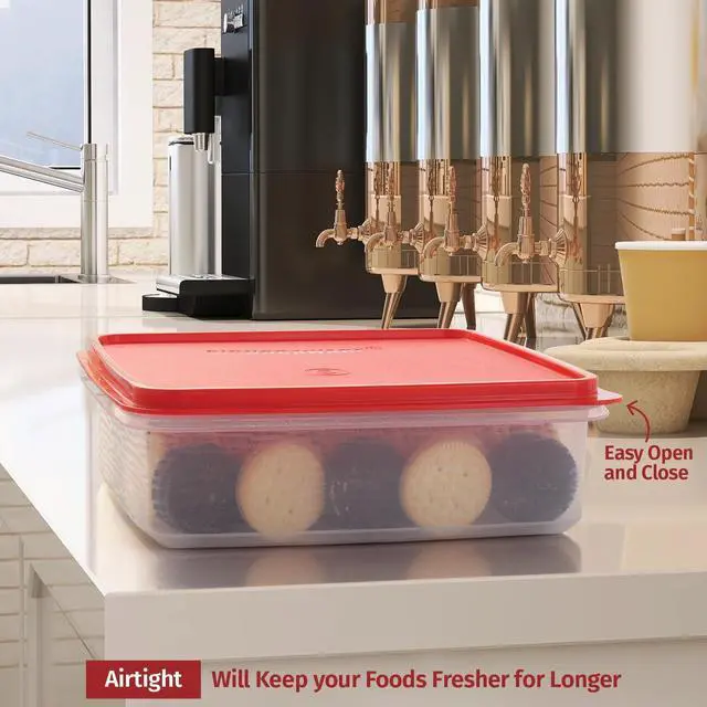 Alt view image 3 of 6 - Plastic Storage Containers with Lids  2-Pack 3L Cupcake Carrier  Leakproof Cookie Storage Containers Airtight  BPA-Free Plastic Containers with Lids for Food Storage, Meal Prep, Leftovers, Cupcakes