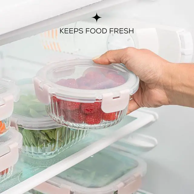 Alt view image 4 of 7 - JoyJolt 24pc Borosilicate Glass Storage Containers with Lids | 12 Airtight/Freezer Safe Food Storage Containers for Pantry and Kitchen | Meal Prep Container for Lunch | Glass Tupperware Set
