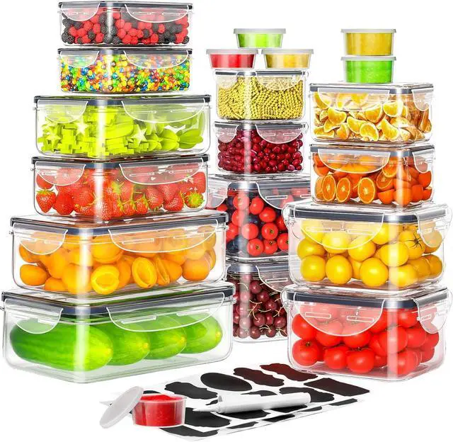 Main image of 40 PCS Food Storage Containers with Lids Airtight (20 Containers & 20 Lids), Plastic Storage Meal Prep Container-Stackable 100% Leakproof & Microwave Organization and Storage Sets, Lunch Containers