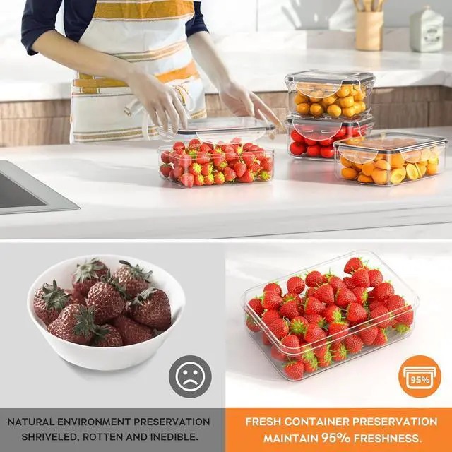 Alt view image 4 of 6 - 40 PCS Food Storage Containers with Lids Airtight (20 Containers & 20 Lids), Plastic Storage Meal Prep Container-Stackable 100% Leakproof & Microwave Organization and Storage Sets, Lunch Containers