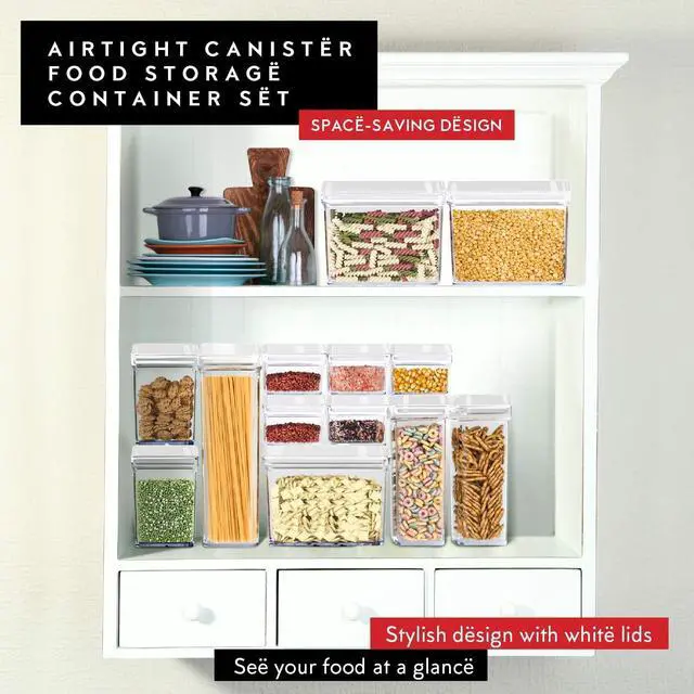 Alt view image 3 of 7 - DWËLLZA KITCHEN Airtight Food Storage Containers - Pantry Snacks Kitchen Container, Baking Supplies, 4LB Sugar & Flour Canister - 4 Pc Set All Same Size - Clear Plastic BPA-Free - Keeps Fresh & Dry
