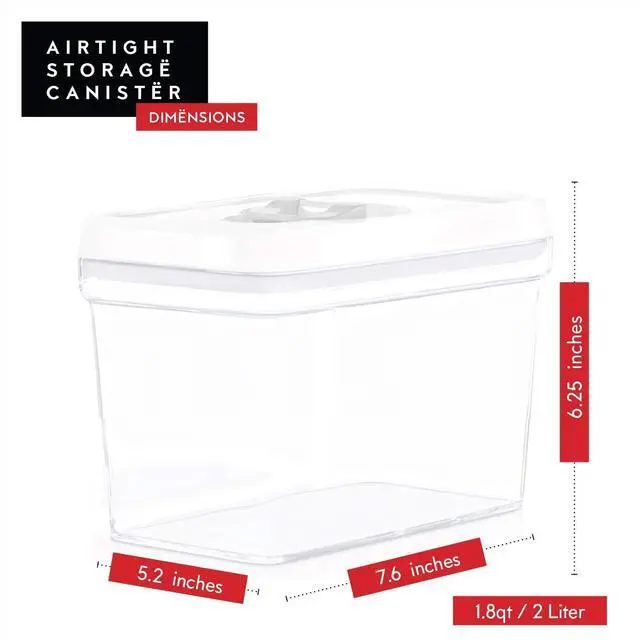 Alt view image 5 of 7 - DWËLLZA KITCHEN Airtight Food Storage Containers - Pantry Snacks Kitchen Container, Baking Supplies, 4LB Sugar & Flour Canister - 4 Pc Set All Same Size - Clear Plastic BPA-Free - Keeps Fresh & Dry