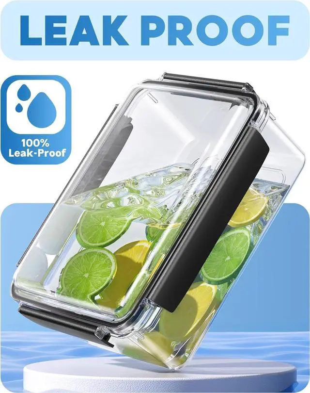 Alt view image 5 of 7 - 7 Cup Food Storage Containers with Lids, 6 Pack Plastic Food Containers, BPA Free Meal Prep Containers Reusable, Freezer Microwave Dishwasher Safe, Includes Labels & Pen