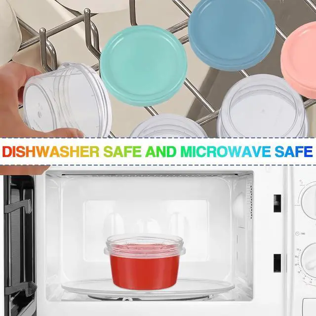 Alt view image 5 of 7 - 12pcs 8 oz Plastic Containers with Screw Lids, Reusable Clear Food Storage Containers with Pen and Brush for Snack Salad Fruit, Leakproof Small Freezer Containers, Microwave & Dishwasher Safe