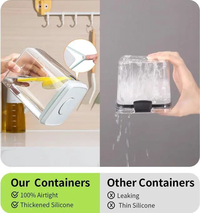 Alt view image 3 of 6 - Pop Food Storage Containers Set, 6Pcs Airtight Containers with Lids for Kitchen Pantry Organizers and Storage,One Button Opening BPA-Free Food Containers for Cereal Flour Sugar(0.6, 1.3, 1.9Qt)*2