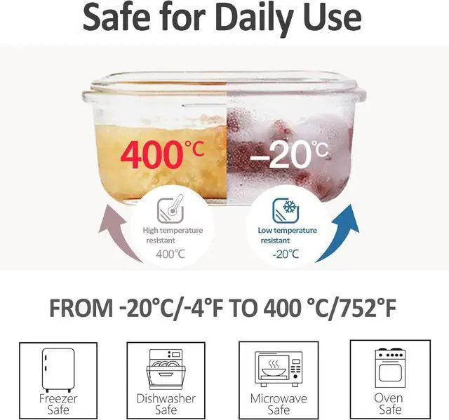 Alt view image 4 of 7 - Glass Food Storage Containers with Lids Airtight 6 Pack, Glass Storage Containers with Lids for Food, Not Easy Broken & Leak Proof, Oven/Dishwasher Safe, Blue