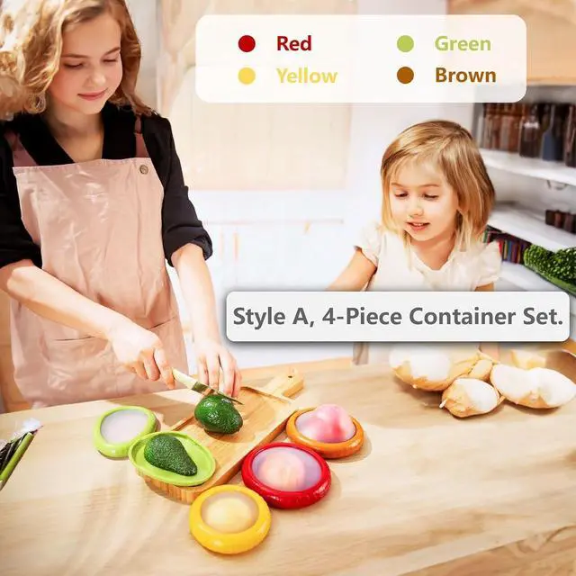 Alt view image 2 of 7 - Avocado Saver and Tomato Holder - Set of 4 Reusable Storage Containers for Fridge - Ideal for Garlic, Onions, Lemons, and Potatoes
