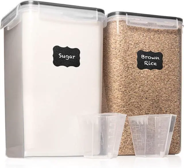 Main image of WHITE FEATHER SUPPLIES 2 PC [6.5L / 220 Oz] Large Food Storage Containers with Lids Airtight - BPA Free Clear Plastic Kitchen and Pantry Storage Containers, Bulk Storage for Cereal, Flour, Sugar, Rice