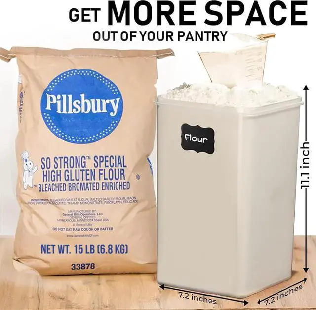 Alt view image 2 of 7 - WHITE FEATHER SUPPLIES 2 PC [6.5L / 220 Oz] Large Food Storage Containers with Lids Airtight - BPA Free Clear Plastic Kitchen and Pantry Storage Containers, Bulk Storage for Cereal, Flour, Sugar, Rice