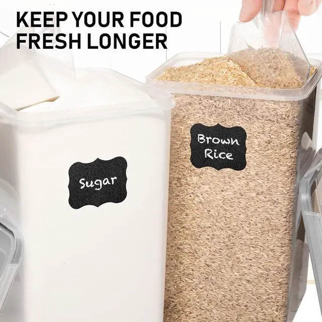 Alt view image 5 of 7 - WHITE FEATHER SUPPLIES 2 PC [6.5L / 220 Oz] Large Food Storage Containers with Lids Airtight - BPA Free Clear Plastic Kitchen and Pantry Storage Containers, Bulk Storage for Cereal, Flour, Sugar, Rice