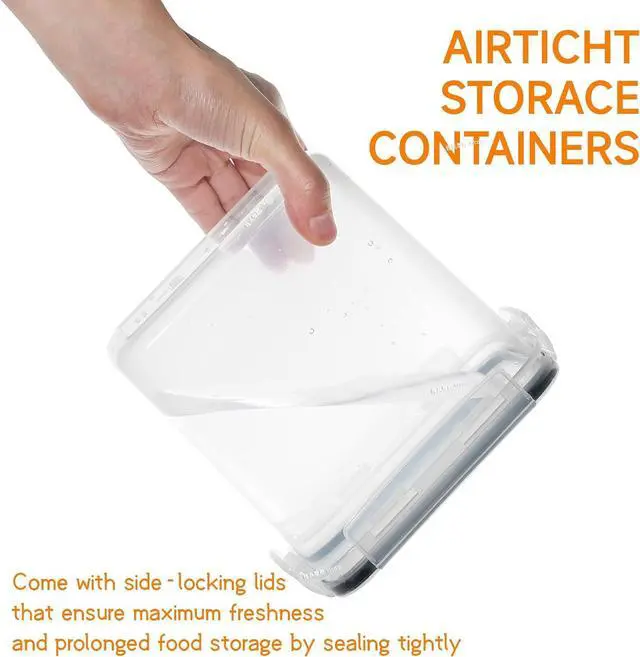 Alt view image 4 of 7 - Yieach Air Tight Pantry Storage Containers - 24 PCS With Label - BPA Free Plastic Airtight Food Storage Containers with Lids for Dry Foods,Chip,Grain,Sugar,Flour and Kitchen Cereal Containers Storage