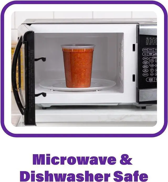 Alt view image 4 of 5 - Pantry Value [32 oz. - 24 Count Plastic Food Storage Deli Containers with Lids, Disposable Soup Containers With Lids - Perfect for Storing Soups, Sauces, and Snacks