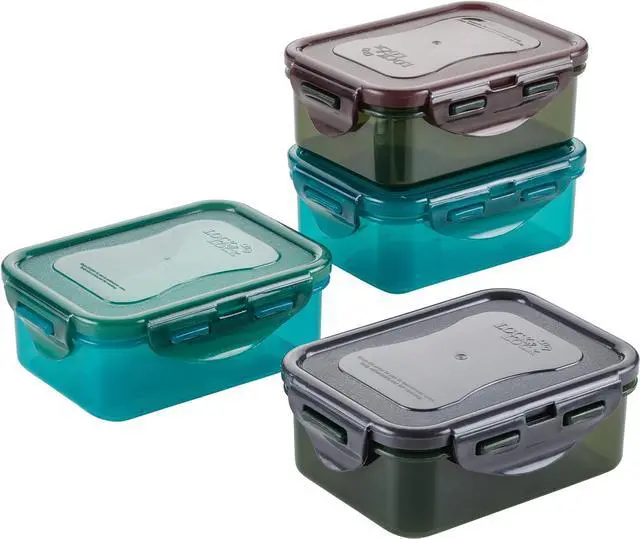 Main image of Lock & Lock ECO Food Storage Containers/Bin Set/BPA-Free/Dishwasher Safe, Rectangular, 4 Piece - Rectangle, Assorted Colors