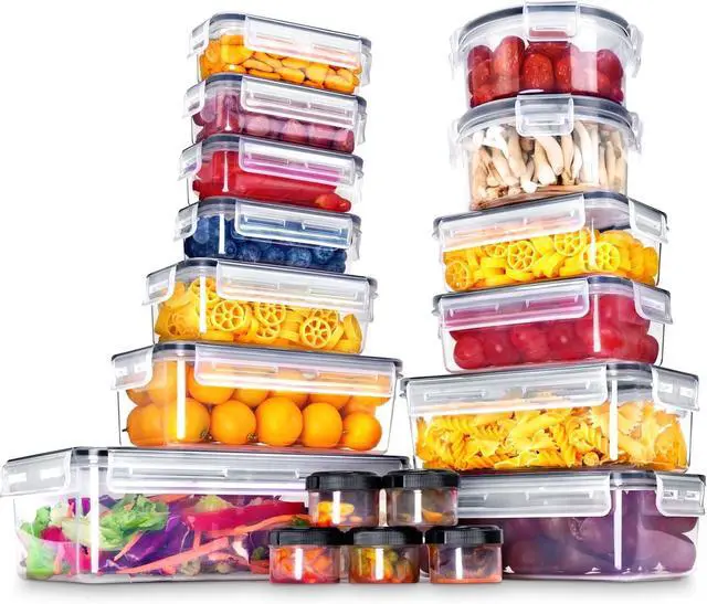 Main image of KAGUYA 36 PCS Food Storage Containers with Lids, Plastic Food Containers for Pantry Organizers and Storage, 1.4 Oz - 85 Oz, 100% BPA Free, Leak-Proof, Microwave and Freezer Safe