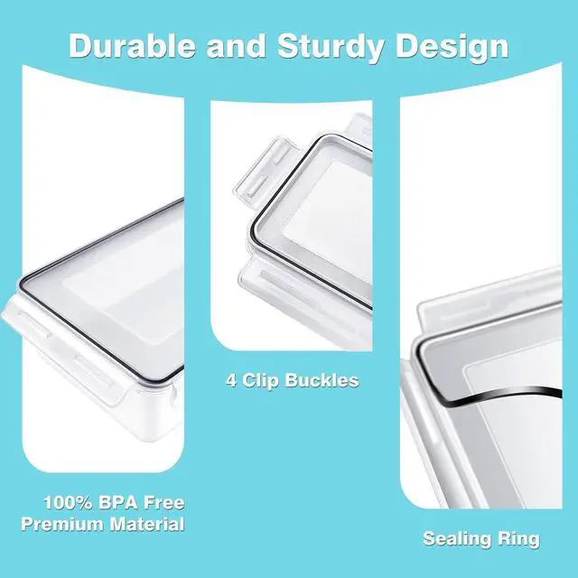 Alt view image 4 of 7 - KAGUYA 36 PCS Food Storage Containers with Lids, Plastic Food Containers for Pantry Organizers and Storage, 1.4 Oz - 85 Oz, 100% BPA Free, Leak-Proof, Microwave and Freezer Safe