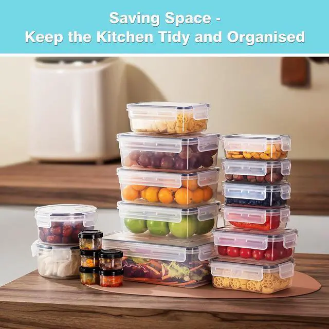 Alt view image 6 of 7 - KAGUYA 36 PCS Food Storage Containers with Lids, Plastic Food Containers for Pantry Organizers and Storage, 1.4 Oz - 85 Oz, 100% BPA Free, Leak-Proof, Microwave and Freezer Safe
