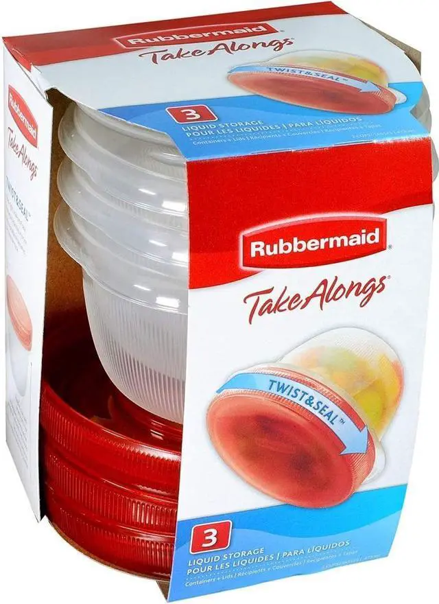 Alt view image 6 of 7 - Rubbermaid TakeAlongs Twist & Seal, Twist Top Food Storage Containers, 2 Cup, 3 Pack