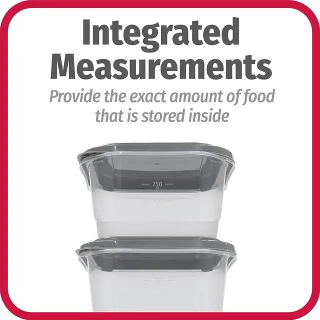 Alt view image 4 of 7 - GoodCook EveryWare 60pc Container Set, BPA Free - 60-Piece Food Container Set, Microwave and Freezer Safe, Embossed Measurements, Secure Lids