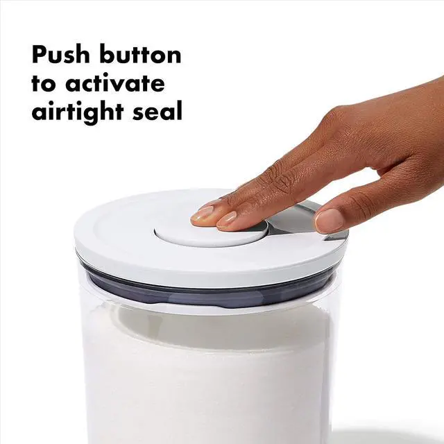 Alt view image 5 of 7 - OXO Good Grips 3-Piece Mini Round POP Canisters | Includes three 0.6 Qt/0.6 L Airtight Food Storage Containers | Ideal for tea, sugar cubes | BPA Free | Dishwasher Safe