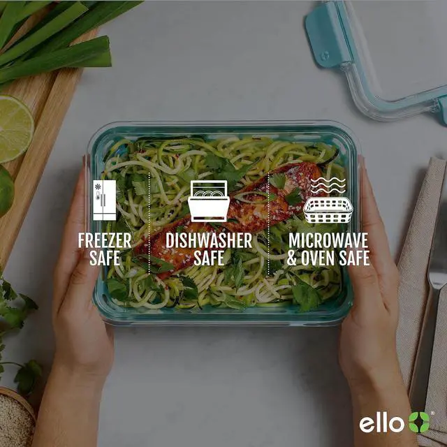 Alt view image 4 of 7 - Ello Duraglass Mixed Meal Prep Sets Leak-Proof Glass Food Storage Containers with Silicone Sleeves and Airtight BPA-Free Lids, Dishwasher, Microwave, and Freezer Safe
