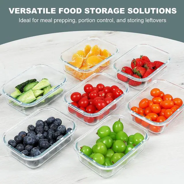 Alt view image 5 of 6 - 10 Packs 22 oz Glass Meal Prep Containers, Glass Food Storage Containers with Lids, Airtight Lunch Boxes BPA Free, Microwave and Freezer Safe