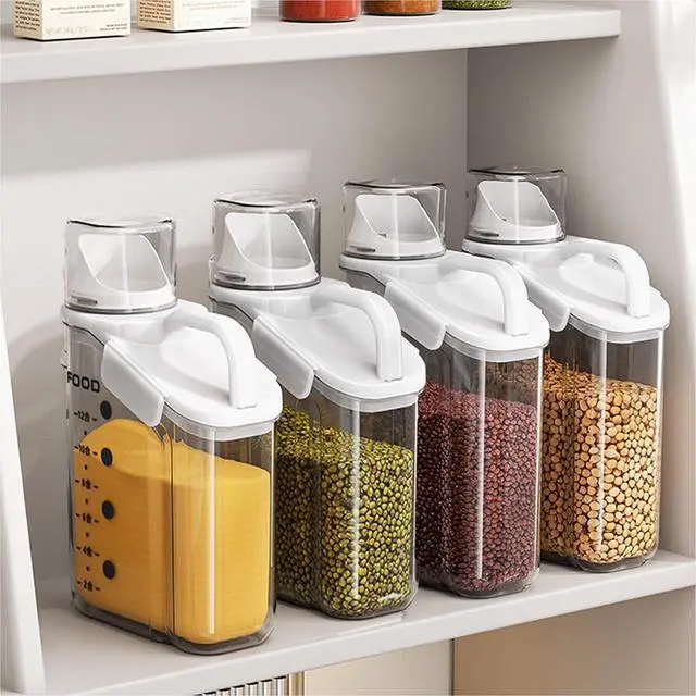Main image of 1 Piece Cereal Containers Storage, 2.8L/95oz Airtight Large Dry Food Storage Containers with Pouring Spout Measuring Cup for Snacks Grain Rice,BPA Free Dispenser Plastic Bin, 1PC