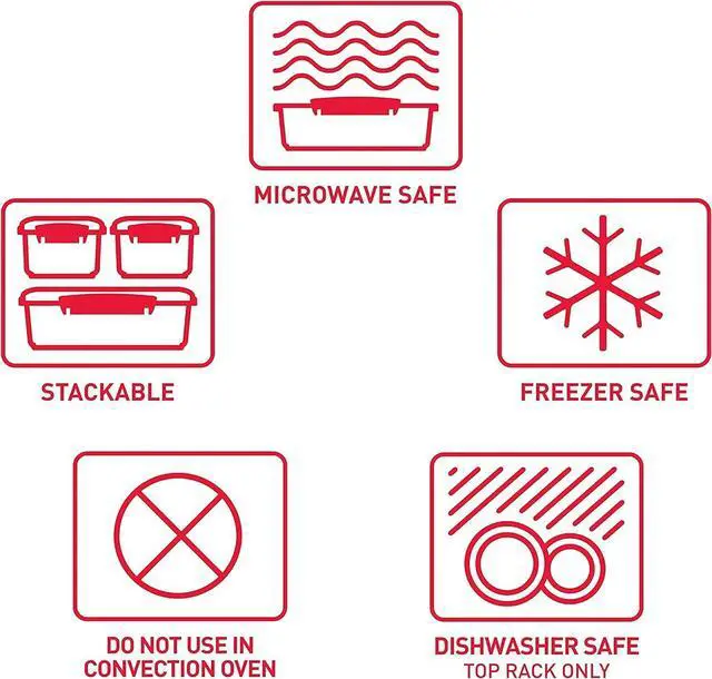 Alt view image 6 of 7 - Sistema Microwave Food Storage Containers with Steam Release Vent, Dishwasher Safe Red