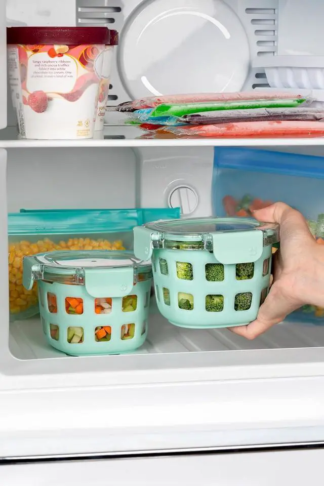 Alt view image 2 of 6 - Ello Duraglass 2-Pack 2 Cup Reusable Glass Container Jar with Leak Proof Lids and Protective Silicone Sleeves | Perfect for Overnight Oats, Snacks, Yogurt | BPA-Free | Dishwasher Safe | Yucca