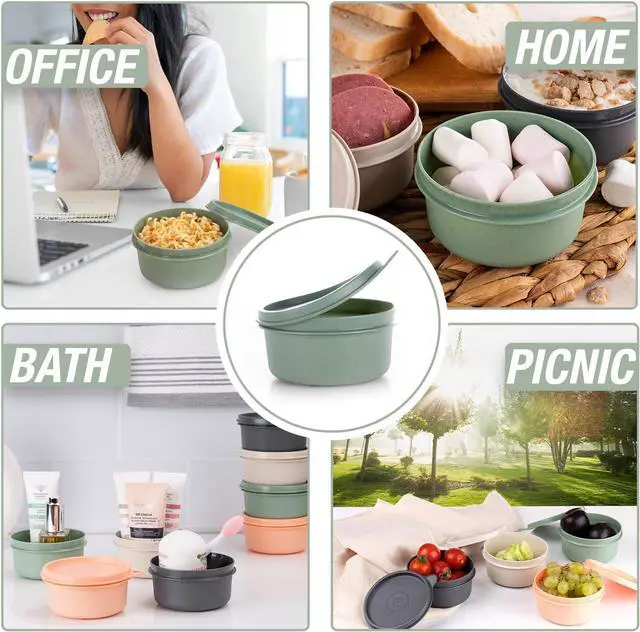 Alt view image 5 of 7 - 9 oz Small Round Food Storage Containers with Lids Set of 10, Airtight Leakproof Reusable, Plastic To Go Bento Box, Mini Lunch Box, Snack Storage Bowl, for Kitchen, Picnic (10)
