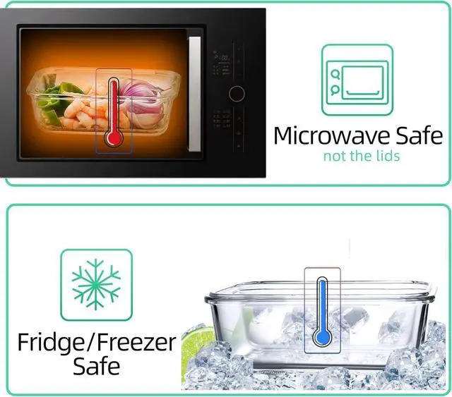 Alt view image 4 of 6 - UMEIED 10 Pack Glass Food Storage Containers with Lids Leakproof, Airtight Glass Meal Prep Containers For Lunch, On The Go, Leftover, Dishwasher Safe