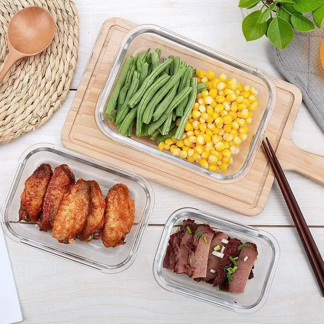 Alt view image 5 of 6 - UMEIED 10 Pack Glass Food Storage Containers with Lids Leakproof, Airtight Glass Meal Prep Containers For Lunch, On The Go, Leftover, Dishwasher Safe