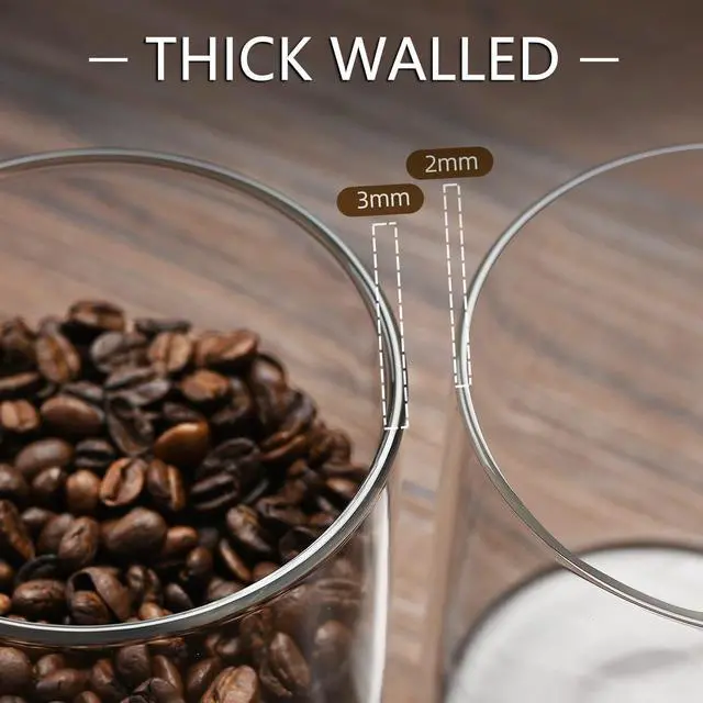 Alt view image 3 of 6 - umieo Glass Food Storage Containers with Lids, Small Storage Containers 27oz Set of 2, Glass Storage Jars with Airtight Lids for, Flour, Rice, Nuts, Candy, Coffee, Beans