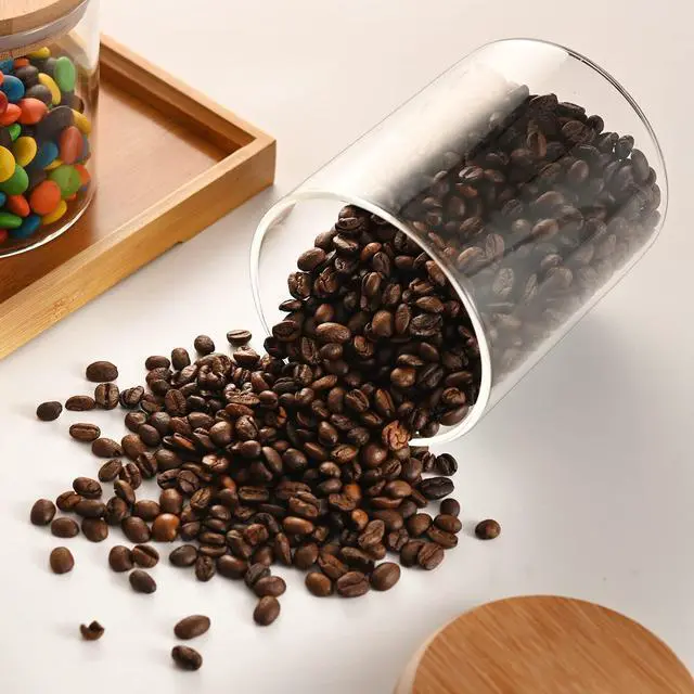 Alt view image 2 of 6 - umieo Glass Food Storage Containers with Lids, Small Storage Containers 27oz Set of 2, Glass Storage Jars with Airtight Lids for, Flour, Rice, Nuts, Candy, Coffee, Beans