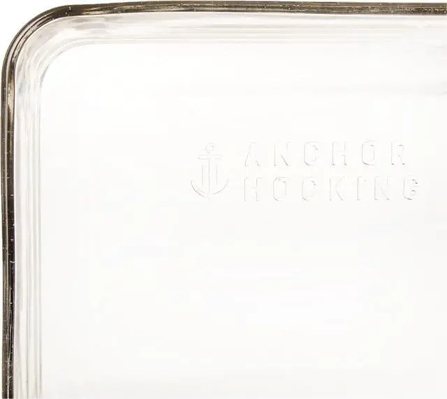 Alt view image 4 of 5 - Anchor Hocking 11 Cup Glass Storage Containers with Lids, Set of 2 Glass Food Storage Containers with Navy Blue SnugFit Lids