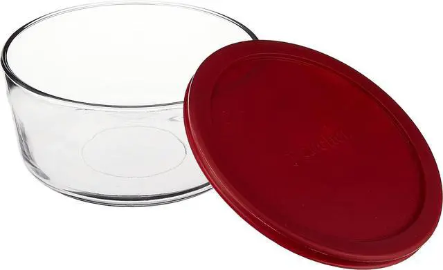 Alt view image 4 of 4 - Anchor Hocking 7-Cup Round Food Storage Containers with Red Plastic Lids, Set of 4