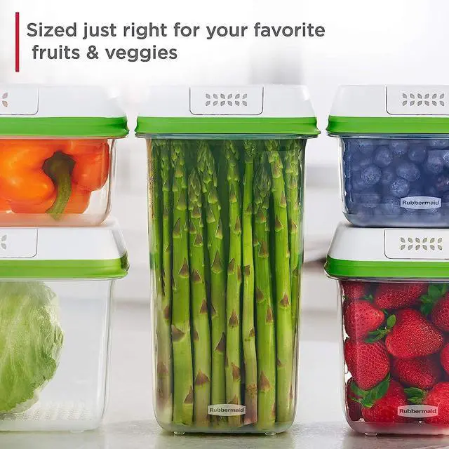 Alt view image 5 of 5 - Rubbermaid FreshWorks Produce Saver, Medium and Large Storage Containers, With Lids, 8-Piece Set