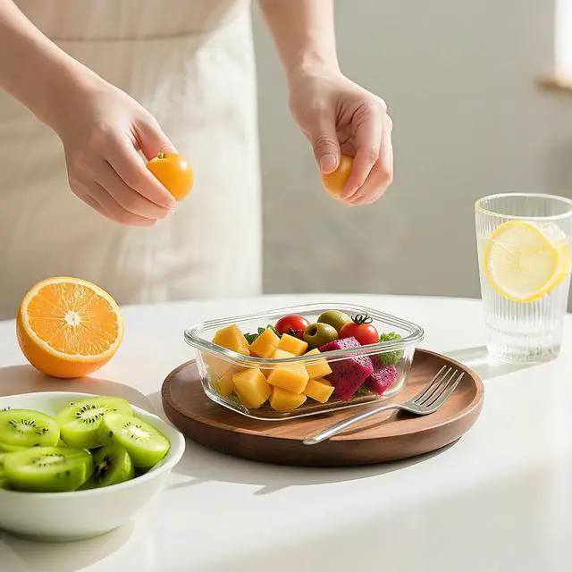 Alt view image 5 of 6 - BAYZZ Glass Food Storage Containers, 5 Pack 35 Oz Glass Meal Prep Containers, Lunch Boxes with Airtight BPA-Free Lids, Microwave, Freezer and Dishwasher Safe