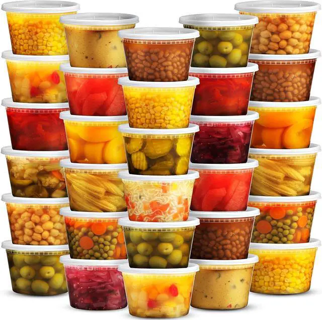 Main image of JoyServe 16 Oz Deli Food Containers with Lids - (36 Sets) Airtight Plastic Food Storage for Takeout, Meal Prep, To-Go, and Soup Freezer Containers with 36 Lids, BPA-Free, Dishwasher, Microwave Safe