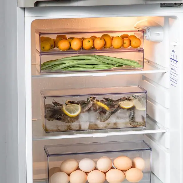 Alt view image 4 of 7 - Hanobe Pasta Containers for Pantry Large Spaghetti & Noodle & Lasagna Canister 2 Pcs Clear Grey Rectangular Canister with Lock Lids Durable Plastic Food Keeper for Fridge Kitchen Cabinet