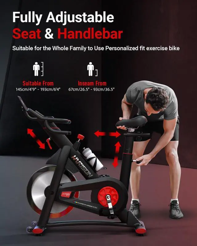 Alt view image 4 of 7 - HARISON Semi-Commercial Exercise Bike 400 lbs Capacity, Magnetic Stationary Bikes for Home Gym with Bluetooth & Tablet Holder & Comfortable Seat Cushion