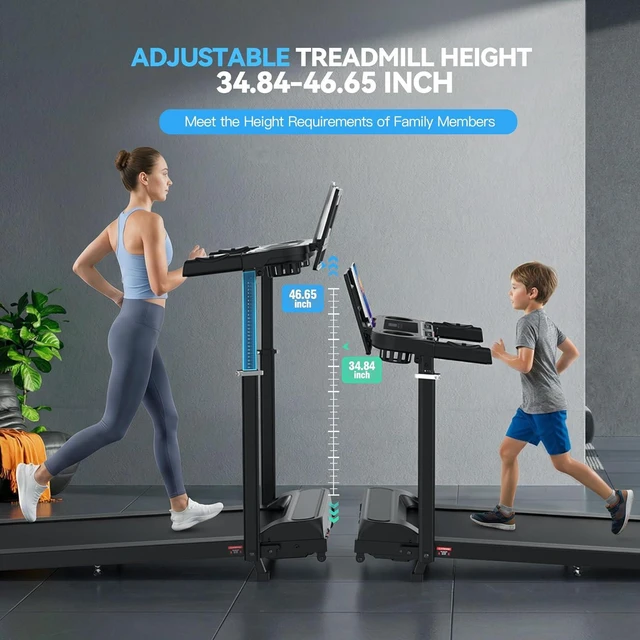 Alt view image 2 of 7 - ANCHEER 15% Incline Treadmill with Desk Workstation & Adjustable Height