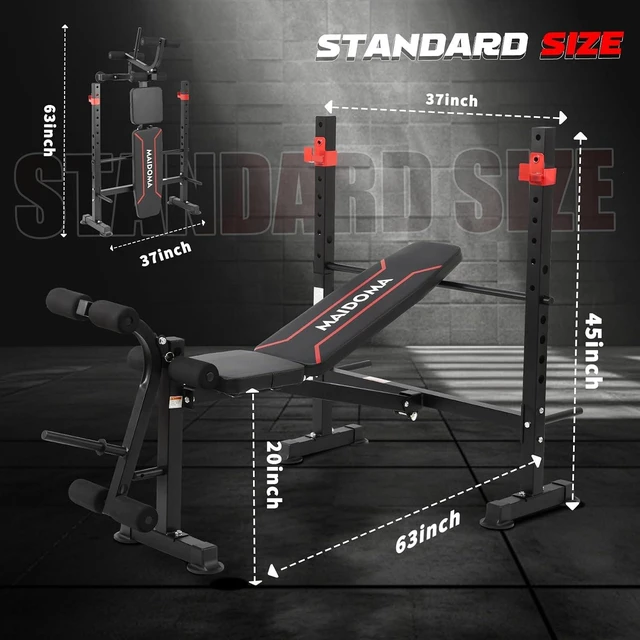 Alt view image 6 of 7 - MAIDOMA 1500LB 8 IN 1 Weight Bench with Leg Extension