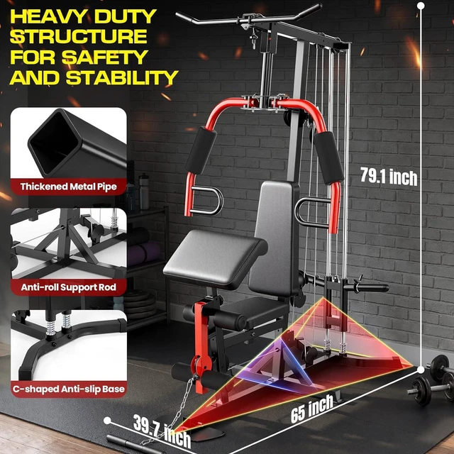 Alt view image 3 of 7 - OPPSDECOR Home Gym Equipment, Workout Machine with LAT Pulldown Machine